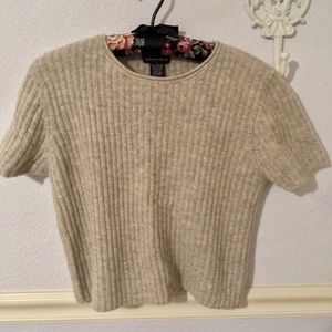 Cropped angora sweater